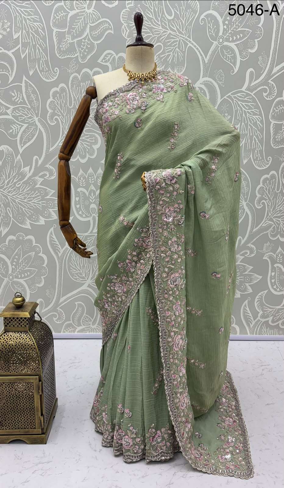  Extraordinary with Beautiful Color made of Premium Pure Bamburg fabric Wedding Saree wholesale in surat 5046